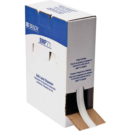 Brady  BM7C-240-498  Printable Labels, Vinyl, White, 0.24" Width - Each