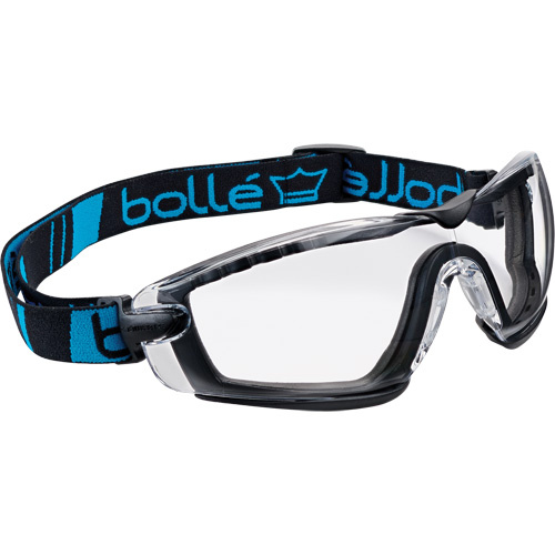 Boll? Safety  COBFSPSI  Cobra Safety Glasses with Strap and Foam, Clear Lens, Anti-Fog/Anti-Scratch, Meets/Exceeds CSA Z94.3 - Each