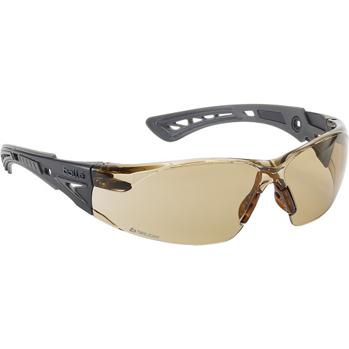 Boll? Safety  RUSHPTWI  Rush+ Safety Glasses, Brown Lens, Anti-Fog/Anti-Scratch, Meets/Exceeds CSA Z94.3 - Each