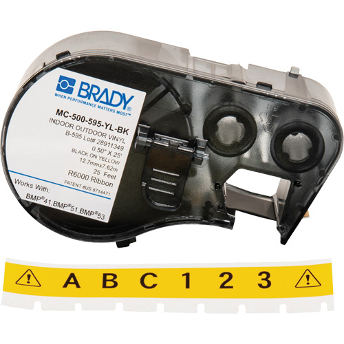 Brady  M4C-500-595-YL-BK  Label Maker Cartridge, Black - Each