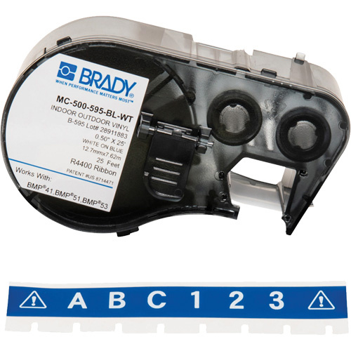 Brady  M4C-500-595-BL-WT  Label Maker Cartridge, White - Each