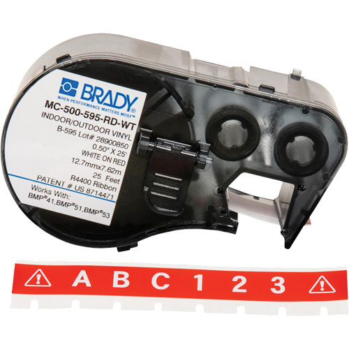 Brady  M4C-500-595-RD-WT  Label Maker Cartridge, White - Each