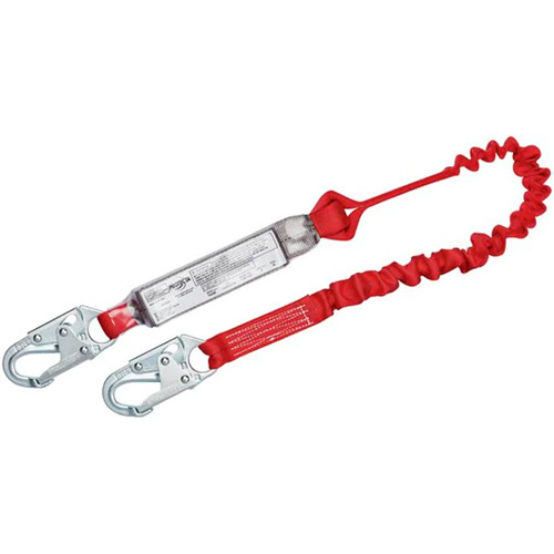 3M Protecta Fall Protection  1341101C  PRO? Elastic Shock-Absorbing Lanyard, 6', Snap Hook Center, Snap Hook Leg Ends, Polyester - Each