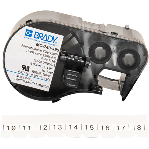 Brady M4C-240-498 Cloth Label Maker Cartridge, Black-(Each)