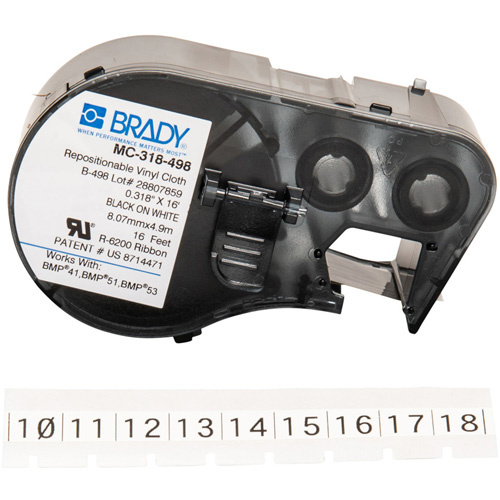 Brady M4C-318-498 Cloth Label Maker Cartridge, Black-(Each)