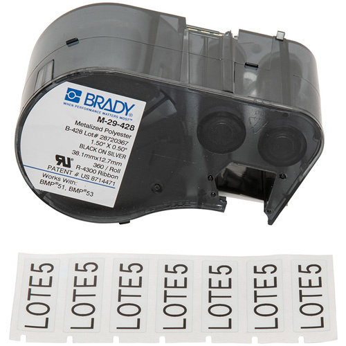 Brady  M5-29-428  Label Maker Cartridge, Black - Each