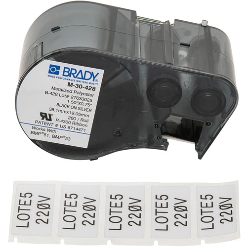 Brady  M5-30-428  Label Maker Cartridge, Black - Each