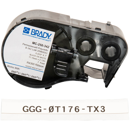 Brady M4C-250-342 Wire Marking Sleeve Cartridge, Black-(Each)