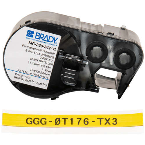 Brady M4C-250-342-YL Wire Marking Sleeve Cartridge, Black-(Each)