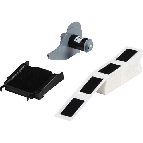 Brady  M7-173-593-BK  Raised Panel Labels, Polyester, 1" L x 2" H, Black - Box of 100