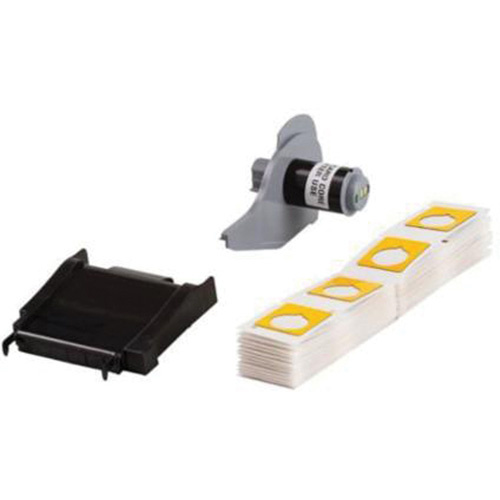 Brady  M7-167-593-YL  Raised Push-Button Panel Labels, Polyester, 1.2" L x 1.5" H, Yellow - Box of 100