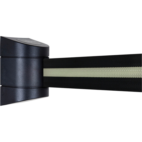 Tensator  89715S33NOS3XC  TensaBarrier<sup>?</sup> Wall Mounted Units, Plastic, Screw Mount, 15', Black Tape - Each