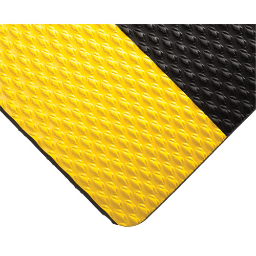 Wearwell 475.38X3X10UNSBYL Kushion Walk Mats No.475, Pebbled, 3' x 10' x 3/8", Black/Yellow, PVC - (Each)