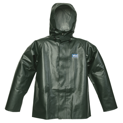 Viking  4125J-L  Journeyman Chemical Resistant Rain Jacket, Large, Green, Polyester/PVC - Each