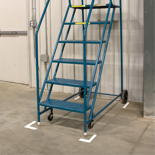 Incom Top Tape & Label  LM110W  Lean 5S Manufacturing Markers, L, 6" L x 6" W, White, Vinyl - Pack of 25