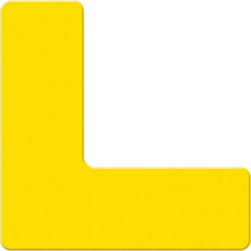Incom Top Tape & Label  ASM110Y  Armor Stripe Lean/5S Markers, L, 6" L x 6" W, Yellow, Plastic - Pack of 10