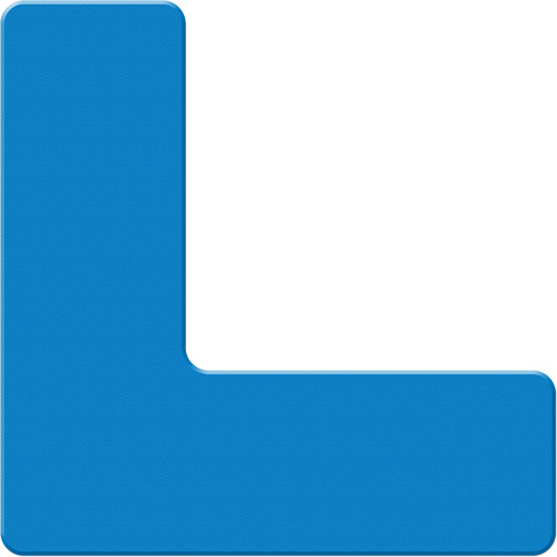 Incom Top Tape & Label  ASM110B  Armor Stripe Lean/5S Markers, L, 6" L x 6" W, Blue, Plastic - Pack of 10