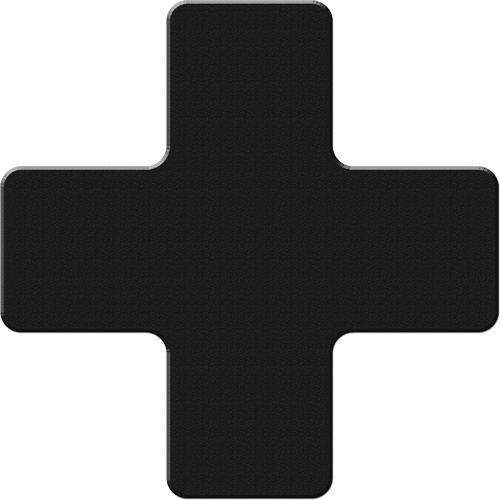 Incom Top Tape & Label  ASM120K  Armor Stripe Lean/5S Markers, Cross, 6" L x 6" W, Black, Plastic - Pack of 10