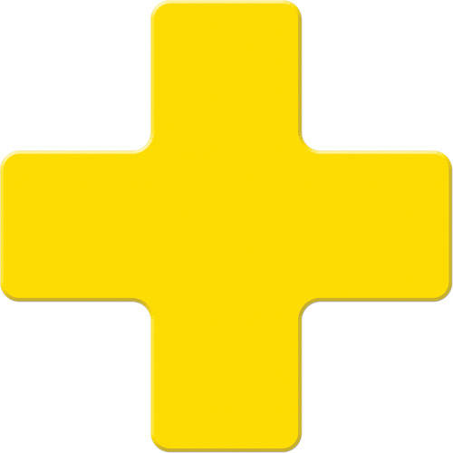 Incom Top Tape & Label  ASM120Y  Armor Stripe Lean/5S Markers, Cross, 6" L x 6" W, Yellow, Plastic - Pack of 10