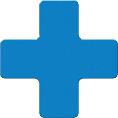 Incom Top Tape & Label  ASM120B  Armor Stripe Lean/5S Markers, Cross, 6" L x 6" W, Blue, Plastic - Pack of 10
