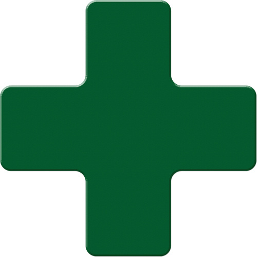 Incom Top Tape & Label  ASM120G  Armor Stripe Lean/5S Markers, Cross, 6" L x 6" W, Green, Plastic - Pack of 10