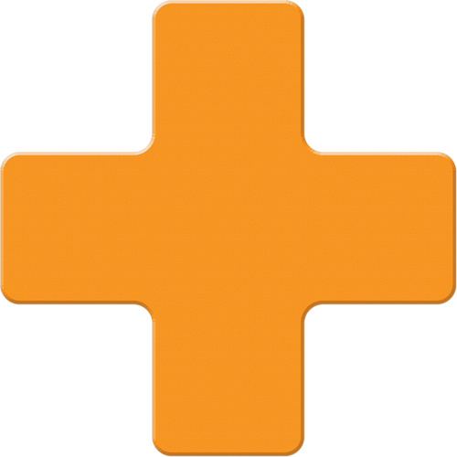 Incom Top Tape & Label  ASM120N  Armor Stripe Lean/5S Markers, Cross, 6" L x 6" W, Orange, Plastic - Pack of 10