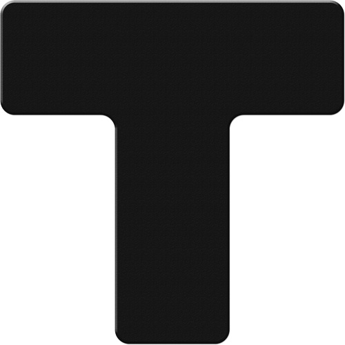 Incom Top Tape & Label  ASM130K  Armor Stripe Lean/5S Markers, T, 6" L x 6" W, Black, Plastic - Pack of 10