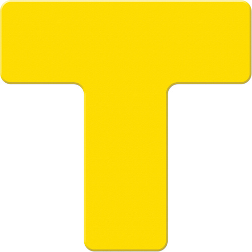 Incom Top Tape & Label  ASM130Y  Armor Stripe Lean/5S Markers, T, 6" L x 6" W, Yellow, Plastic - Pack of 10