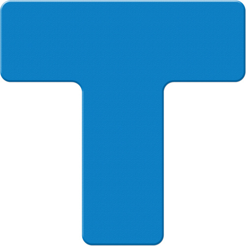 Incom Top Tape & Label  ASM130B  Armor Stripe Lean/5S Markers, T, 6" L x 6" W, Blue, Plastic - Pack of 10