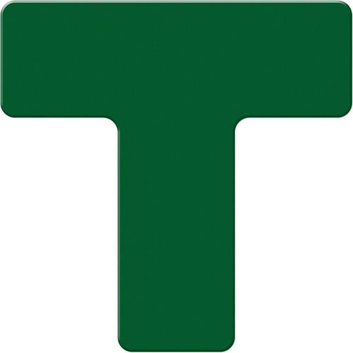 Incom Top Tape & Label  ASM130G  Armor Stripe Lean/5S Markers, T, 6" L x 6" W, Green, Plastic - Pack of 10