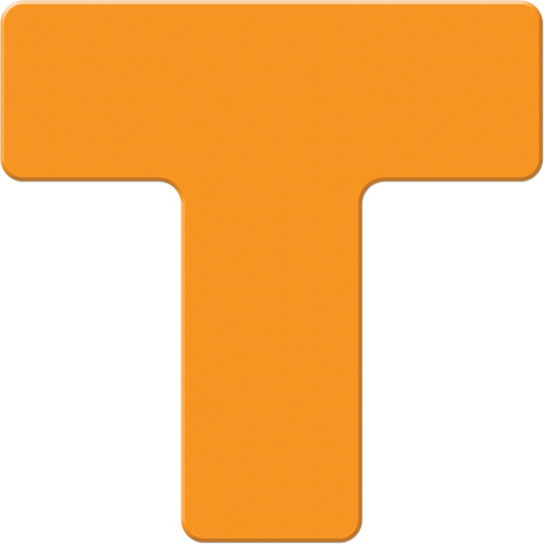 Incom Top Tape & Label  ASM130N  Armor Stripe Lean/5S Markers, T, 6" L x 6" W, Orange, Plastic - Pack of 10