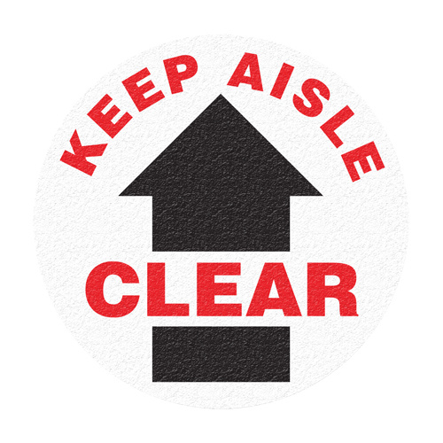 Incom Top Tape & Label FS1018V "Keep Aisle Clear" Floor Sign, Adhesive, English with Pictogram-(Each)
