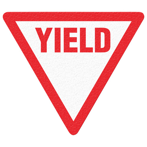 Incom Top Tape & Label FS1035V "Yield" Floor Sign, Adhesive, English with Pictogram-(Each)
