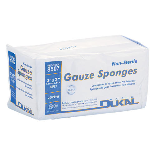 Protective Industrial Products  FAGS3X3  Dynamic™ Gauze Sponge, Pad, 3" L x 3" W, Medical Device Class 1 - Box of 200