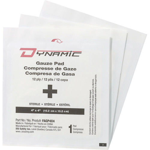 Protective Industrial Products  FAGP4X425  Dynamic™ Gauze, Pad, 4" L x 4" W, Sterile, Medical Device Class 1 - Box of 25