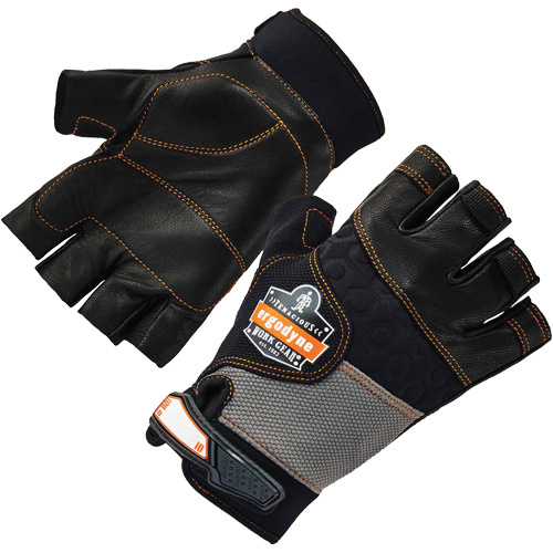 Ergodyne ProFlex 901 Half-Finger Leather Impact Gloves  (Pair)-Click on options for variations & Details.