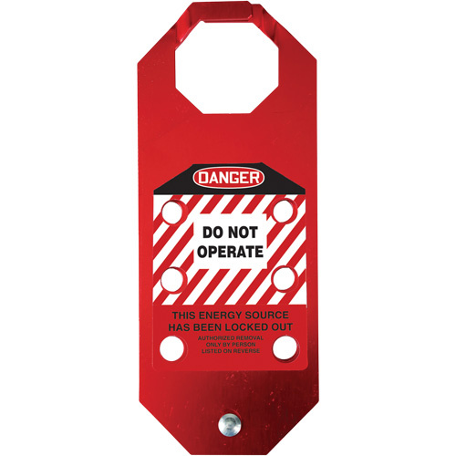 Accuform Signs  KDH641  Stopout<sup>?</sup> OSHA Danger Aluma-Tag? Do Not Operate Hasp, Red - Each