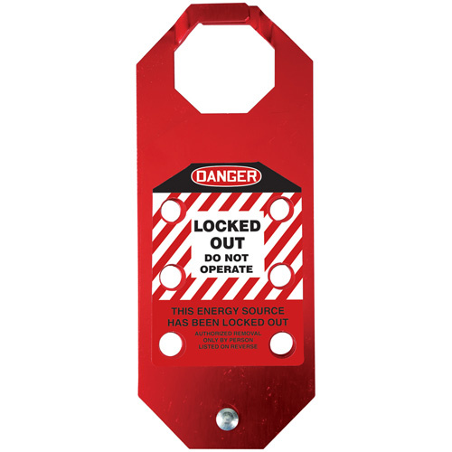 Accuform Signs  KDH643  Stopout<sup>?</sup> OSHA Danger Aluma-Tag? Locked Out Do Not Operate Hasp, Red - Each