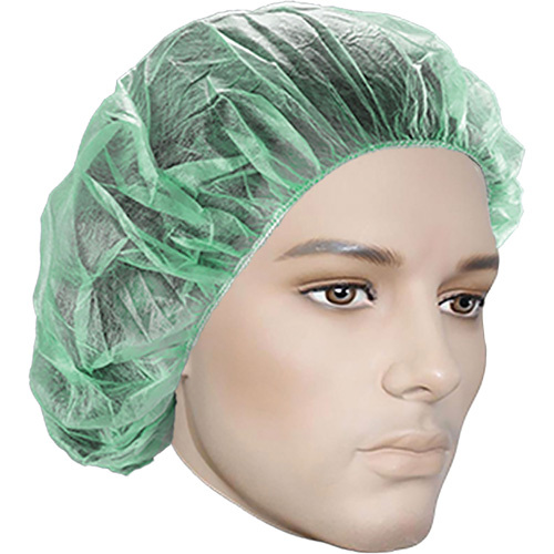 Ronco 170G-21 Bouffant Caps, Polypropylene, 21", Green - (Pack of 100)