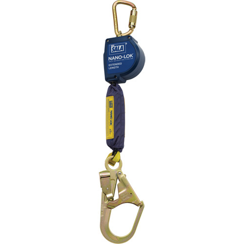 3M DBI Sala Fall Protection  3101611  Nano-Lok? Extended Length Self-Retracting Lifeline, 9', Polyester/Web, Swivel - Each