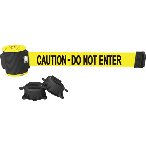 Banner Stakes  MH5002  Wall Mount Barrier, Plastic, Magnetic Mount, 30', Yellow Tape - Each