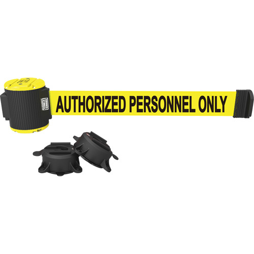 Banner Stakes  MH5003  Wall Mount Barrier, Plastic, Magnetic Mount, 30', Yellow Tape - Each