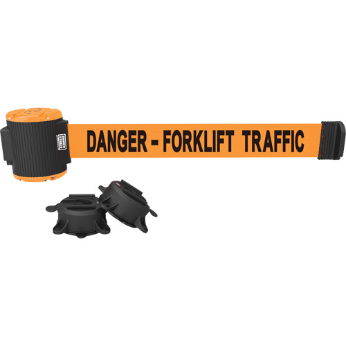 Banner Stakes  MH5013  Wall Mount Barrier, Plastic, Magnetic Mount, 30', Orange Tape - Each