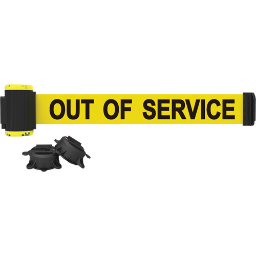 Banner Stakes  MH7005  Wall Mount Barrier, Plastic, Magnetic Mount, 7', Yellow Tape - Each