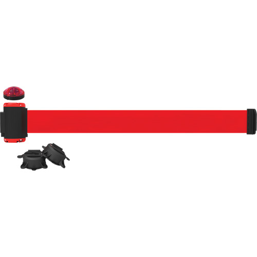Banner Stakes  MH7010L  Wall Mount Barrier with Light Kit, Plastic, Magnetic Mount, 7', Red Tape - Each