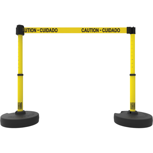 Banner Stakes PL4284 PLUS Barrier Post Set X2, Plastic, 42" H, Yellow Tape, 15' Tape Length-(Each)