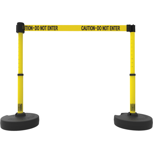 Banner Stakes PL4285 PLUS Barrier Post Set X2, Plastic, 42" H, Yellow Tape, 15' Tape Length-(Each)