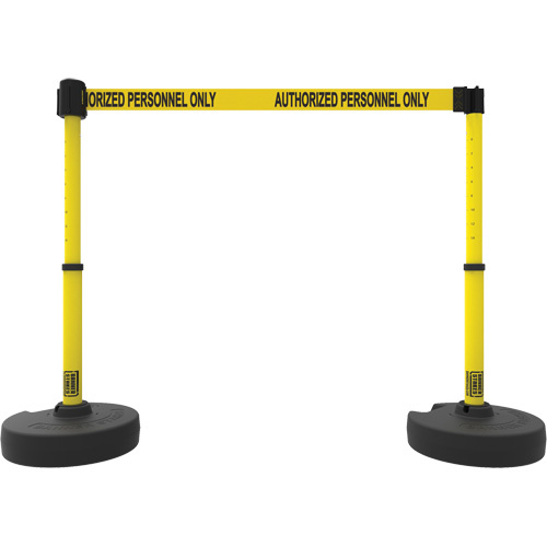 Banner Stakes PL4287 PLUS Barrier Post Set X2, Plastic, 42" H, Yellow Tape, 15' Tape Length-(Each)