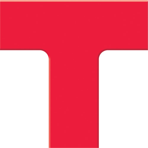 Accuform Signs  PTP207RD  Tough-Mark? Heavy-Duty Floor Marking, T, 6" L x 6" W, Red, Polyethylene - Each