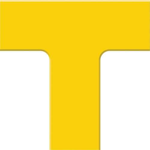Accuform Signs  PTP207YL  Tough-Mark? Heavy-Duty Floor Marking, T, 6" L x 6" W, Yellow, Polyethylene - Each